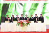 Mr Lam (back row, fourth right) and the Executive Vice-Governor of Sichuan, Mr Wei Hong (back row, fifth right), witness the signing of co-operation agreements between Hong Kong and Sichuan to strengthen co-operation in the areas of construction and tourism.