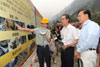 The Chief Secretary for Administration, Mr Henry Tang (centre) and Permanent Secretary for Development (Works), Mr Mak Chai-kwong (right) are briefed on the progress of the Provincial Road 303 (Yingxiu to Wolong section).