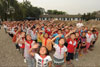 Students of Yuenjia Primary School participating in the kicking-off ceremony for the new school year.