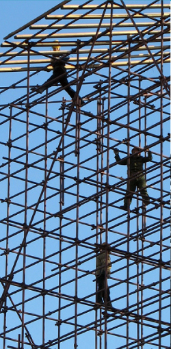 Construction of Bamboo Scaffolding