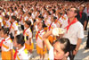 The Chief Secretary for Administration, Mr Henry Tang, attends the opening of the school year in Nanchung Fujiang Road Primary School.