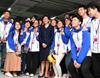 The Chief Executive, Mrs Carrie Lam, is pictured with students during her visit at the Sichuan University-The Hong Kong Polytechnic University Institute for Disaster Management and Reconstruction in Chengdu this afternoon (May 11).