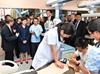 行政長官林鄭月娥（左二）今日（五月十一日）下午在成都參觀四川大學－香港理工大學災後重建與管理學院。